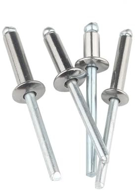 Cilky Metallschrauben 50 Stück M2.4 M3.2 M4 M5 M6.4 304 Edelstahl Blindniete Pop Rundkopf Dekoration Nagelniete Auspuffniete Pop Pull Nieten(M6.4 x 13mm)