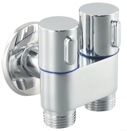 Valvola di controllo doppia 1-in-2-out, rubinetto da bagno doppia maniglia doppio controllo, doppia valvola di controllo per bidet e doccia