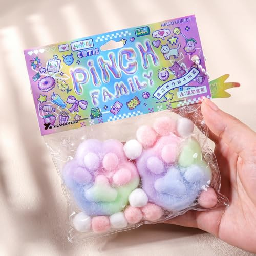 Anboor Katzenpfoten-Squishies Quetschspielzeug, weiche Stressabbau-Sensory-Spielzeuge, neuartige Fidget-Spielzeuge für Erwachsene und Teenager, Party-Geschenke (Mehrfarbig)