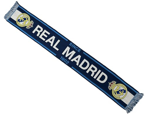 Real Madrid Real Scarf - officiell kollektion 140 cm, Marinblå, 140