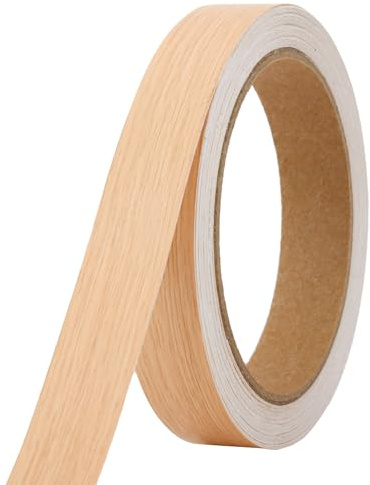 XXHUO Ruban adhésif en bois 18 mm x 10 m Bande de bordure autocollante pour bureau, meubles et bricolage