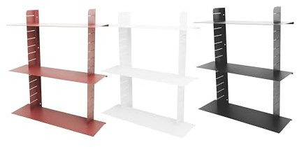 Natural Goods Berlin 1x Wandregal Slide IN - Wandregal Schwarz Metall 72 x 60 x 21 cm - Bücherregal Wand Metall - Regal Höhenverstellbar für Wohnzimmer, Büro, Flur, Küche, Bad Pulverbeschichtet