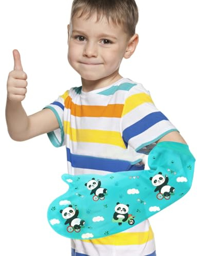 EuyiHlybt Waterproof Cast Cover Arm Kids (Panda Pattern), Soft Comfortable Plaster Cast Waterproof Cover Arm Children, Reusable Pediatric Cast Protector for Bandages, Dressings, Tattoo, etc.