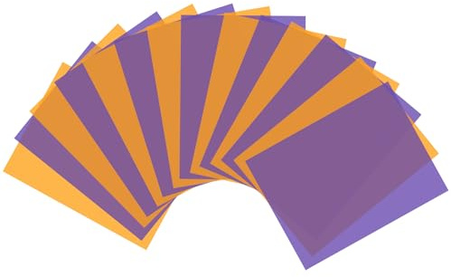 ZoZoMaiy 14 Pieces Lighting Gels Filter, A4 Coloured Plastic Sheets, Colored Overlays Transparency Color Film, for Photo Studio Strobe Flash LED Video Light DJ Light, 29.7x21cm, Orange and Purple