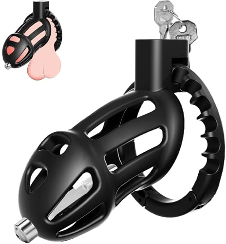Chastity Cage Männer Sex Spielzeug für die Männer, Peniskäfig Keuschheitskäfig Herren, SM Fetisch Extrem Penis Bondage mit 8-fach verstellbarem Penisring weichem Harnröhrenkatheter, BDSM-Bondage