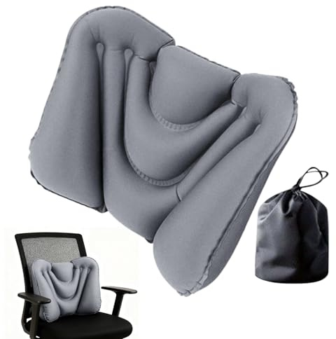 Quorvex Coussin Lombaire - Coussin Lombaire Gonflable pour Le Dos - de Siège pour la Taille | pour Voyage Bureau Siège Bureau Conduite Lecture Adultes Avion Camion