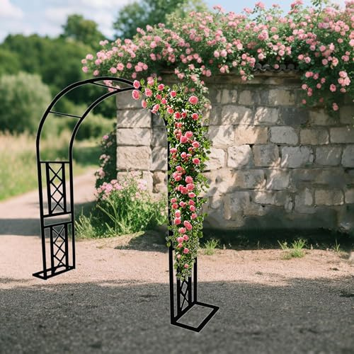 Väderbeständig metall rosbåge trädgård spaljé berså – pergola ram för utomhusbröllop och evenemang – enkel montering tillgänglig i storlekar 180/240/280/300/320/340 cm