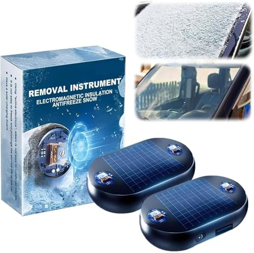 Advanced Electromagnetic Car Deicer,2PCS Car Defroster,Electromagnetic Snow-Melter,Auto Interference Anti Freeze Device,Anti-Freeze Snow Removal Tool, Windows and Mirrors, Compact Winter C-ar Gadget