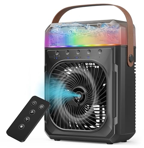 Dancial Portable Misting Fan, 20000mAh 11-Inch Rechargeable Battery Desk Fan, with 1200mL Water Tank cooling spray, Perfect 3 Speeds Timing Quiet Mist Water Spray Fans for Home Office Camping Patio