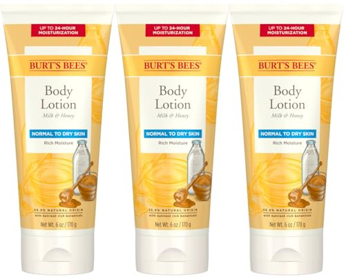 Burt's Bees Milk and Honey Body Lotion, 6 Ounces (Pack of 3)