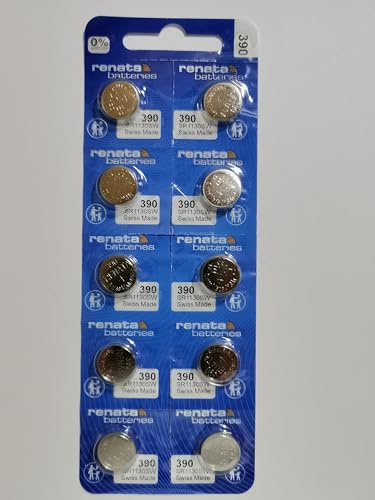 Renata 390 SR1130SW Knopfzelle / Uhrenbatterien Swiss (1,55 V, quecksilberfrei) 10 Stück