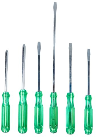 ARTESIA TOOL 6 Piece Go Through Screwdriver Set | Phillips & Slotted | Chrome-Plated & Magnetized Tips | Robust Construction with Metal Striking Caps