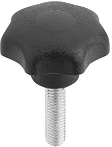 KIPP Sterngriff - Thermoplast, Außengewinde - M5x20, D1=25Mm - schwarz - Komponent Stahl, 4 Stück, K0155.405X20