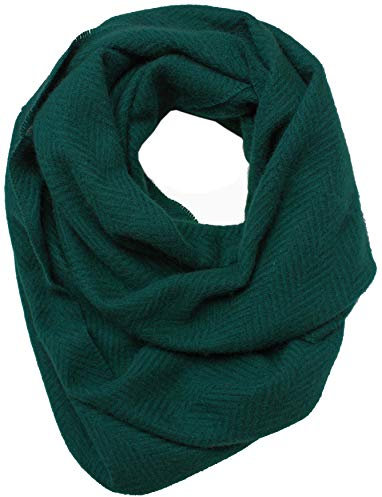 Loop XXl Kaschmirschal Wollschal Damenschal Herrenschal Fischgrat grün Made in Germany R-89
