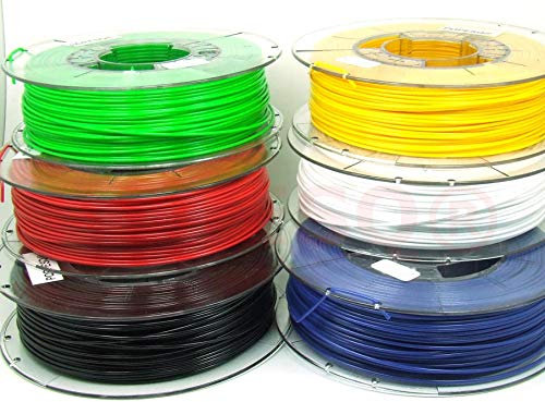 POPESQ® 2 Kg x Premium Filament 3D Drucker PLA 1.75mm 6 Farben je 0.33Kg Rot, Blau, Weiß, Grün, Gelb, Schwarz #A3145