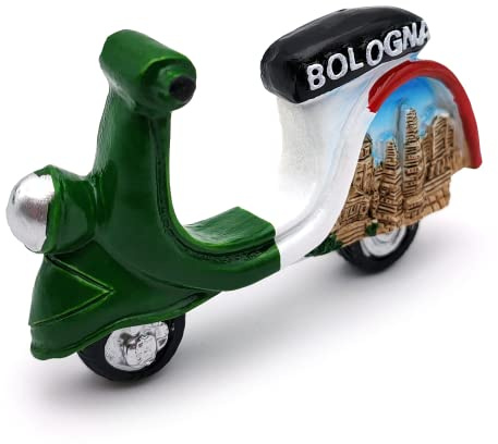3D Kühlschrankmagnet Vintage Flagge Italien, Kühlschrankmagnet, Dekoration Scooter Bologna für Magnettafel, Zuhause und Küche, Büro