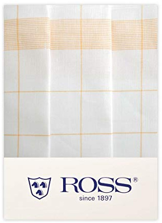Ross 3er Pack Zwirn Halbleinen Geschirrtücher Fadenkaro gelb, 50x70 cm