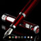 Scriveiner Deep Crimson Red Füllhalter Chromapplikationen, Schmidt-Feder (mittel), bestes Geschenk für Damen und Herren, Manager, Führungskräfte (Purpurrot)