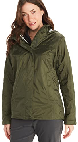 Marmot Kvinnor Wm's PreCip Eco Jacket, Vattentät regnjacka, vindtät regnrock, andningsaktiv, vikbar Hardshell Windbreaker, ideal vid cykling och vandring, Nori, M