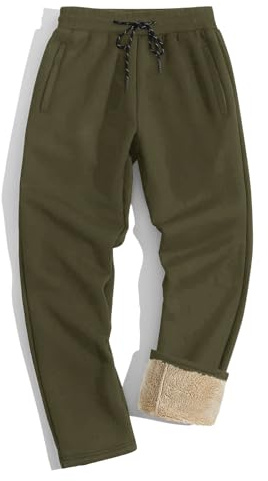 TACVASEN Mens Fleece Lined Trousers Winter Warm Ski Sherpa Lined Sweatpants