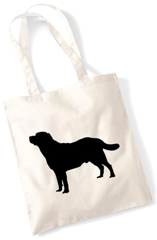 Huuraa Jutebeutel Labrador Retriever Silhouette Geschenk | Baumwollbeutel 10 Liter Stoffbeutel Beutel aus Baumwolle Tasche Geschenkidee Einkaufstasche Langen Henkel