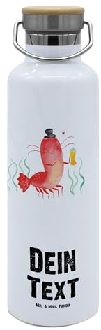 Mr. & Mrs. Panda Personalisierte Flasche Hummer Weizen - Geschenke, Trinkflasche personalisiert, Kneipe, Edelstahl, individualisiert, Gasthaus, Kochen, Garnele, Wirtschaft, Bier, Urlaub