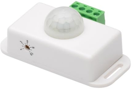 Hemobllo A Infrarossi Pir Timer Regolabile 12-24v, Interruttore a Di Movimento Per Illuminazione Armadi, Ingressi e Scale, Singolo Bianco, Rilevamento Preciso Movimento e Controllo Temporizzato