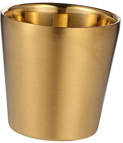 MAGICLULU Doppelwandiger Isolierter Edelstahlbecher Goldfarben Hitzebeständig Leicht Sicher Für Outdoor Kaffee Und Wasser Für Camping Büro Schule Und Zuhause