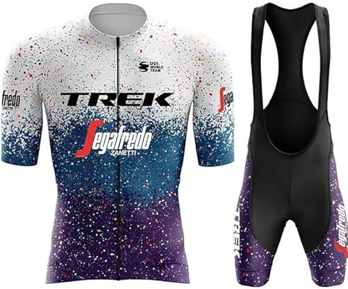 Fenovel Fahrradbekleidung Herren Set Rennrad Anzug Kurzarm Radsport-bekleidung + Profi-radhose 19D Gepolstert mit Träger