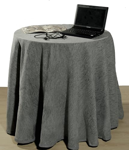 TE Texna Falda de Mesa Camilla de Chenilla enaguilla Otoño-Invierno-Primavera-Verano Calidad Mantiene el Calor fresquita en Verano 23% acrílico 37% algodón, 40% poliéster (Gris, 70)