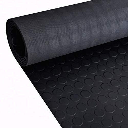 Homgoday Bodenmatte Anti-Rutsch mit Punkten, 5 x 1 m, Gummi, Gummi, rutschfest, Garagenmatte, Bodenbelag, Rolle, dicke Gummibodenbelag für Werkstatt, Van, Fabrik, Fitnessraum Hardware
