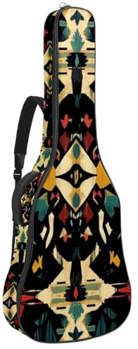 Bassgitarrentasche mit abstraktem Indianer-Filigran 104, Akustikgitarrentasche 101,6 cm (40 Zoll) E-Gitarrenkoffer, wasserdichte Oxford-E-Gitarre, Gigbag für akustische Konzertgitarre, Ukulele,