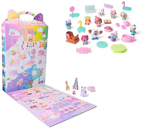 Gabby's Dollhouse: The Film Advent Calendar 2025 Cute Winter Surprise, 24 Surprise Toys with Gabby Figure, Cat Friends & Accessories, for Children from 3 Years
