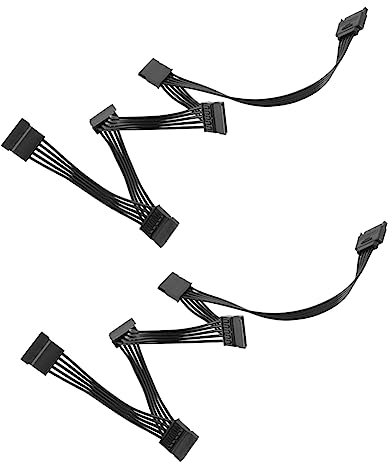Vjsujehgy 2 Pieza Cable de Disco Duro de ExtensióN de AlimentacióN SATA de 15 1 Macho a 5 Hembra Cable Adaptador Divisor de Fuente de AlimentacióN