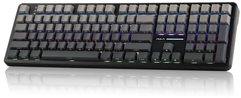 MechLands Aula F108 100% Kabellose Gaming-Tastatur mit 4000mAh-Akku, Individuell Anpassbare Mechanische Tastatur, Programmierbare 108 Tasten, Hot-Swap-fähig, für Win/Mac (Schwarzer Farbverlauf)