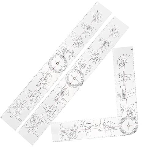 HOLIDYOYO Goniometro Medico Angolare Trasparente in Pvc 3 Pezzi Per Misurazione Articolazioni Gomito Ginocchio Dito Righello Angolare Ospedaliero Per Fisioterapia e Traumatologia