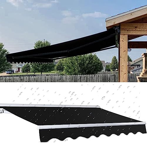 Générique Housse de Protection Robuste pour Store rétractable, Pare-Soleil Noir en Tissu PEHD Respirant, Compatible avec 39 Tailles (7 x 3,5 m) pour Jardin et terrasse.