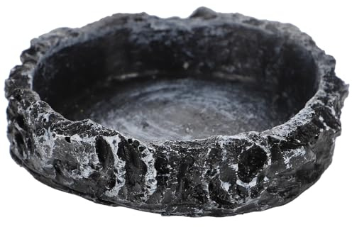 DIYEAH Ciotola Rotonda Piatto Decorativo per Rettili e Animali Domestici in Resina per Cibo e Acqua Senza Sbavature, per Tartarughe e Lucertole