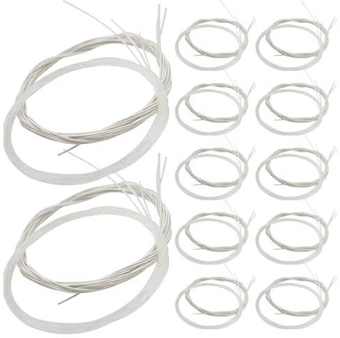 Nylon Gitarrensaiten für Klassische Gitarre, 24 Stück | Transparent, mit Bindebändern, Großpackung für Reparatur und Austausch bei Akustischen Instrumenten