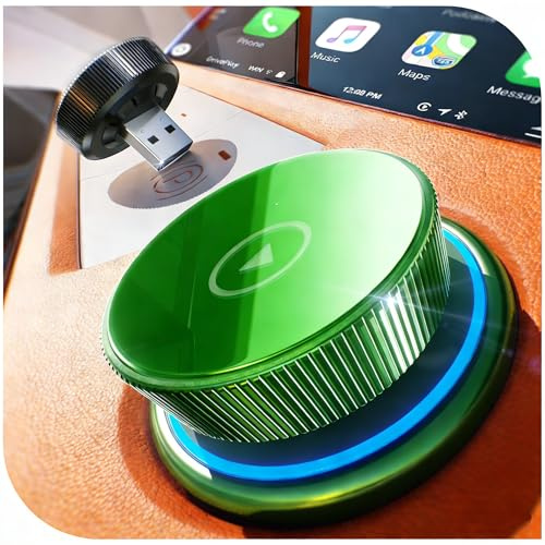 Mini Wireless CarPlay Adapter, 2nd Generation, Fast Auto Connection, Plug & Play, Portable Car GPS Navigation for Apple CarPlay Wireless Adapter, Stable for Apple CarPlay Dongle (Matte Black)