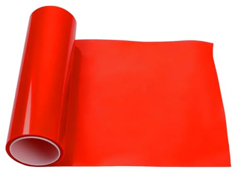 QEAS Scheinwerfer Folie Auto, Rote Transparent Wasserdicht Tönungsfolie Auto, 120x30cm Glänzend Selbstklebend Auto Tönungsfolie für Auto Rücklichter Nebelscheinwerfer und Scheinwerfer