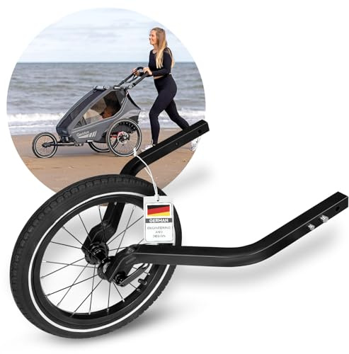 Qeridoo 14 Joggerrad für Einsitzer 2022 | Zubehör für Fahrradanhänger | Jogger-Umrüstsatz | Laufrad-Set für sportliche Nutzung