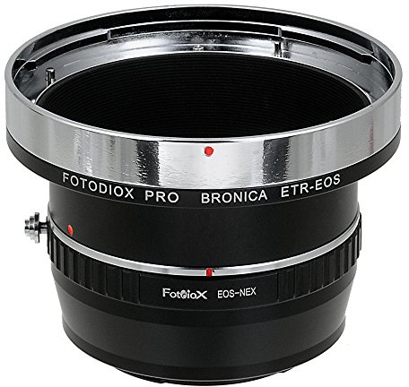 Fotodiox Adattatore per obiettivo professionale, Bronica ETR (ETRC, ETRS, ETR-C, ETRSi) su Sony E-Mount Mirrorless, per fotocamere Sony Alpha E-mount (APS-C e Full Frame come NEX-5, NEX-7, ?7, ?7II)