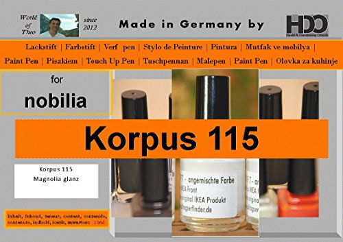 HDO Q-Pen Lackstift für Nobilia Korpus 115 Magnolia – Möbel Reparaturstift für Küchenfronten – Mattweiß – Made in Germany