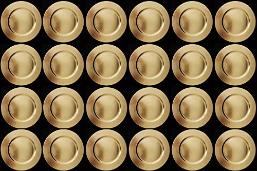 24 SOTTOPIATTI CIRCOLARI ORO 33CM NATALIZI NATALE DECORO TAVOLA