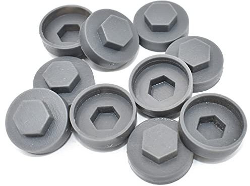 200 x HEX TEK 16mm Roofing & CLADDING TEK Screw Grey Push ON CAPS Weather Seal