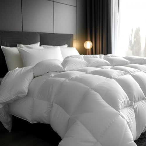 Couette Naturelle Hiver 360 g/m² - Fabrication française - Garnissage 30% Duvet et 70% plumette – Chaude et gonflante