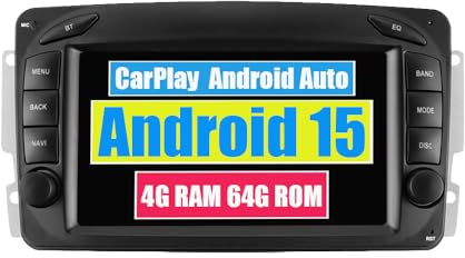 RoverOne Sistema Android Coche Reproductor de DVD para Mercedes-Benz W203 W210 W209 C200 C180 C220 Old con Radio Navegación GPS Estéreo Multimedia Bluetooth USB MirrorLink