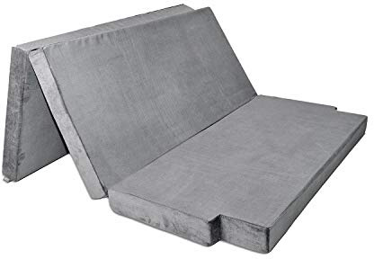 Premium Schlafauflage für VW T5/T6 California Beach | Klappmatratze 200x150x10 cm, Dunkelgrau | Faltbare Matratze für Bus, Camping & Multiflexboard