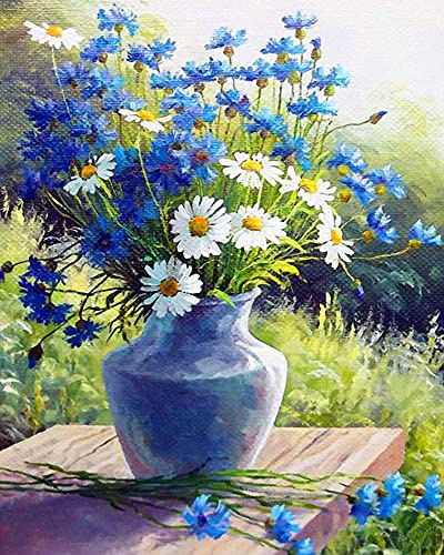 Bimkole DIY 5D Diamond Painting Zubehör Pflanze, Blume Vase Diamant Malerei Kit Voll Runde Bohrer Malen nach Zahlen Malerei Stickerei Kreuzstich Diamond Dekoration (40x50 cm)